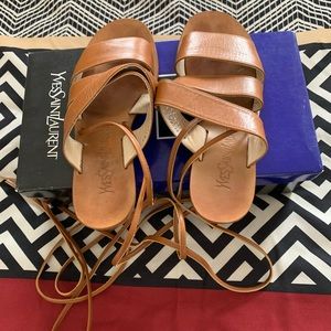 Authentic YSL leather sandals size 5